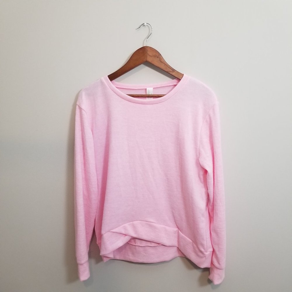Juniors Long Sleeve Pink  SweatShirt - Picture 4 of 4